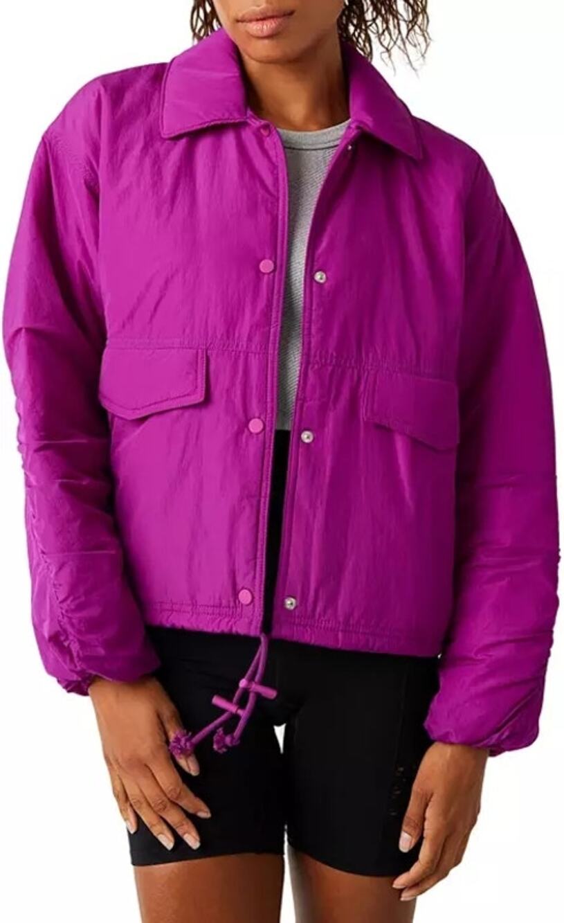 Free People Movement Off The Bleachers Coaches Jacket NWT